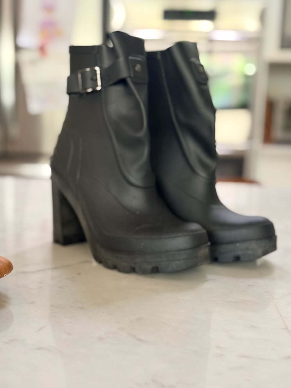 Hunter Boot Original High Heel Ankle Galosh Rubber Rain Boots Size8